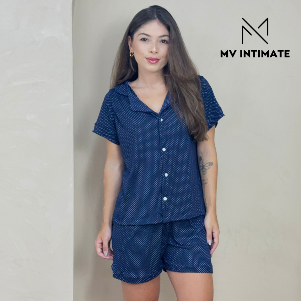 Baby Doll Americano Pijama Feminino Aberto em Malha Suede Super Confortável em Oferta na Shopee