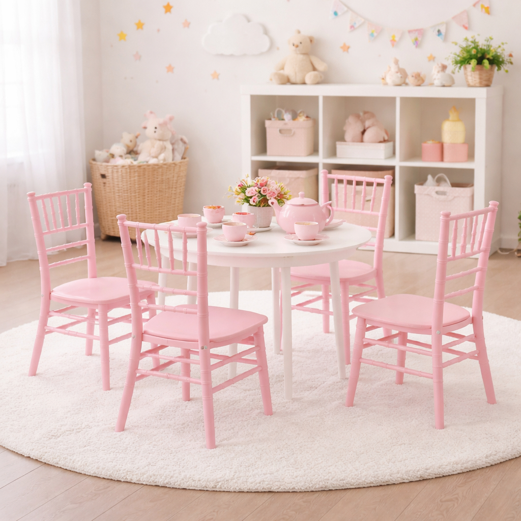Conjunto 4 Cadeiras Tiffany Infantil para Festa Infantil e Recreação - Seat&co