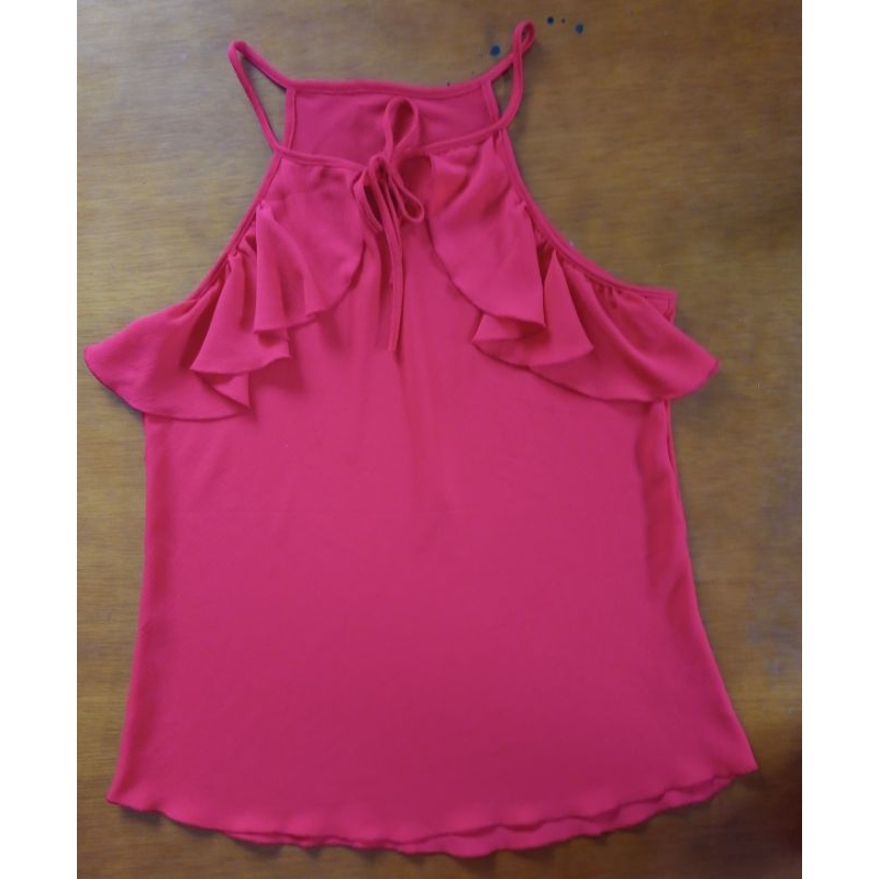 Blusa de alcinha com babados vermelha G NOVA
