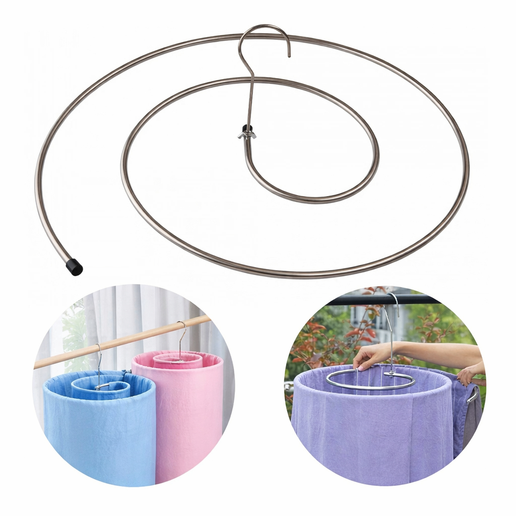 KIT 1/2/3 Varal Espiral Inox Secagem Fácil Cabide Redondo Lençol Toalha Mantas Envio Imediato