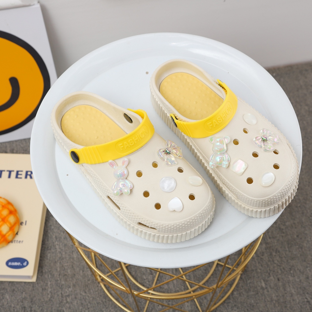 Chinelo Babuche Sandália Antiderrapante Scaleno Super Leve Em Eva Com Acessórios-Coelho Magico