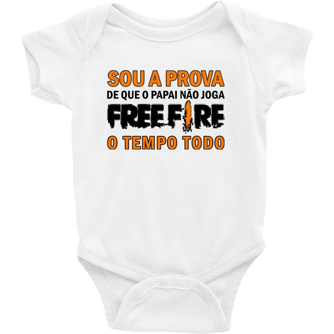 Roupa Body Bebê bebe infantil Papai não joga Freefire o tempo todo