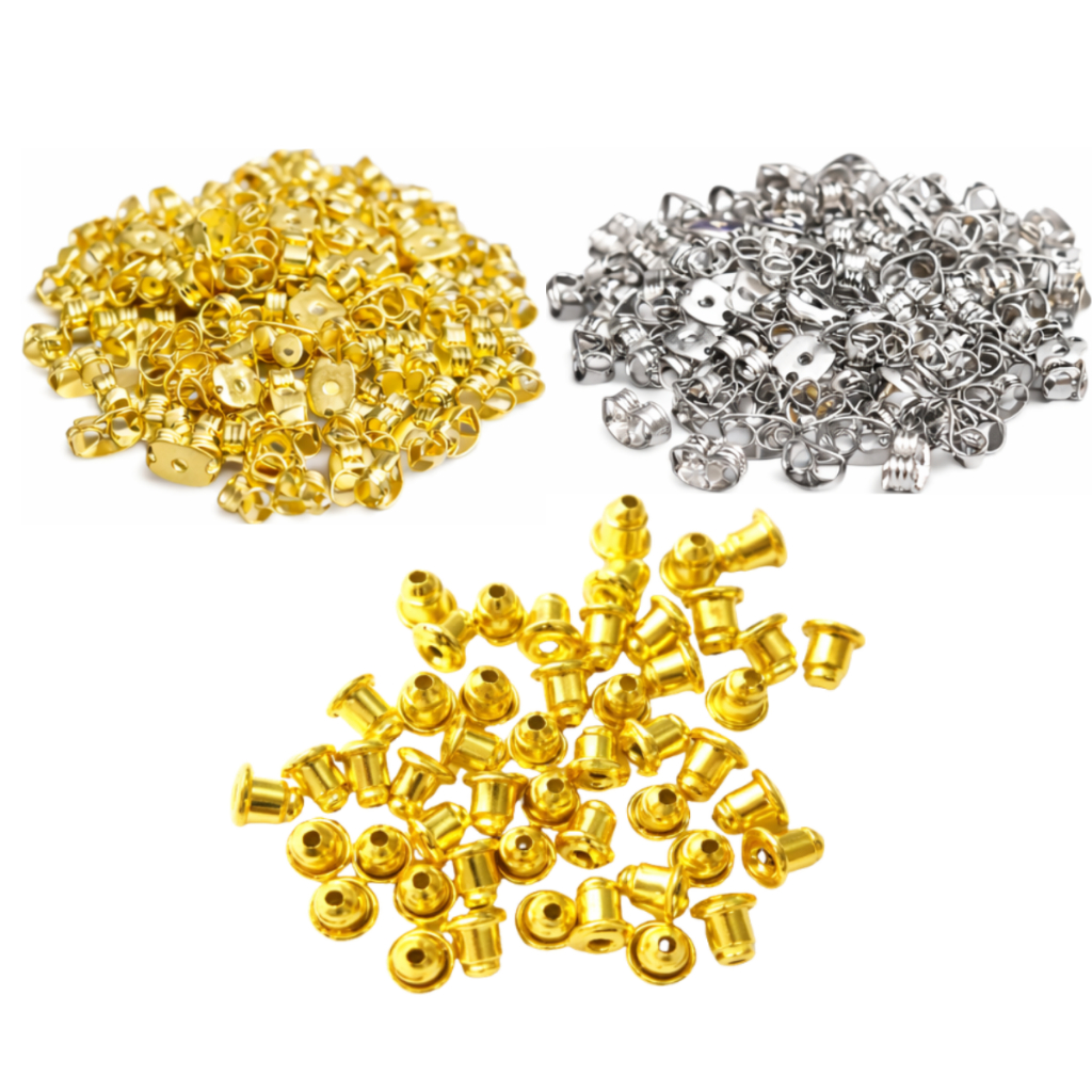 Kit 100 a 1000 unidades Tarraxa Borboleta P Ouro e Niquel 4mm em Oferta na Shopee