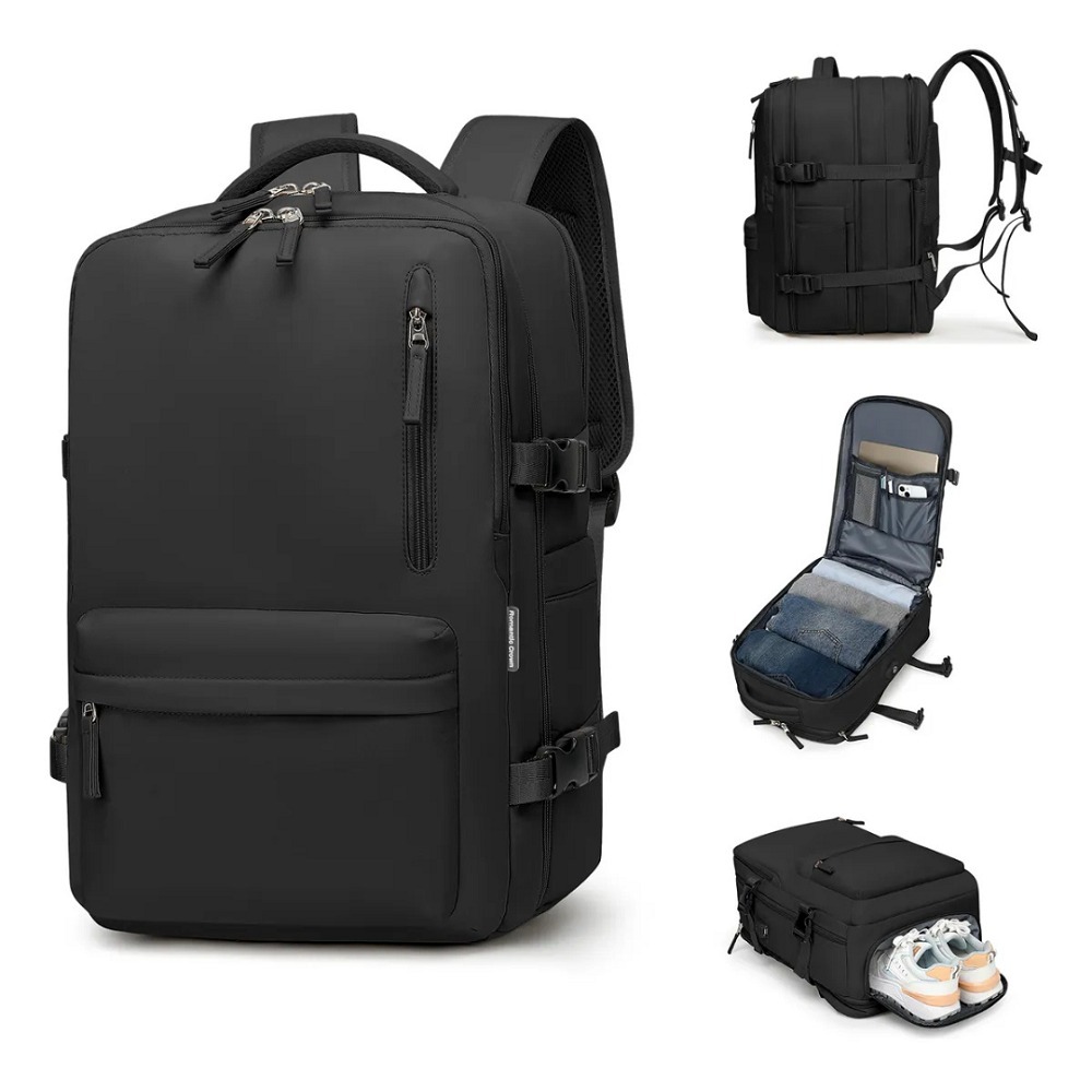 Mochila de Viagem Grande com Sapateira, Compartimento para Laptop 15.6'', Impermeável, Antifurto e Expansível