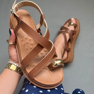 Sandália Modare Detalhe Dourado no Dedo 7200.107 em Oferta na Shopee