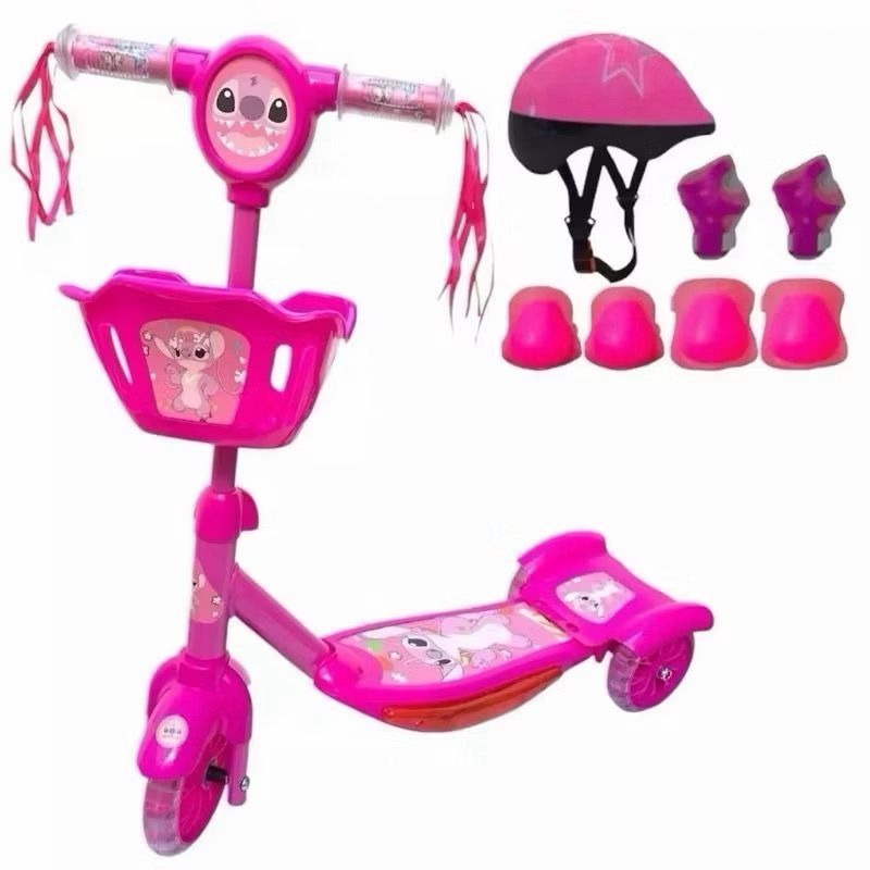 Patinete 3 Rodinhas Radical Menino Menina Luz Som e Cesta Top Diversão Garantida em Oferta na Shopee