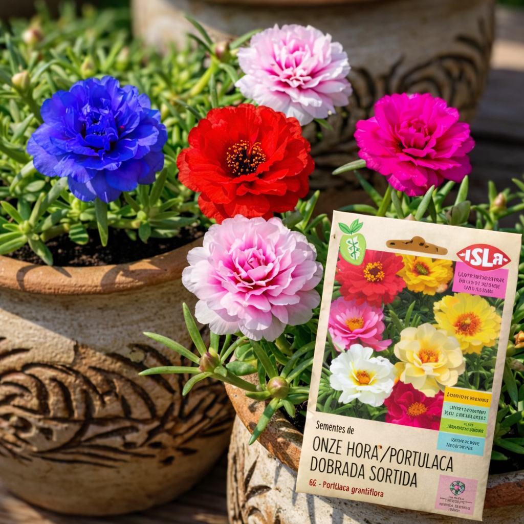 1200 Sementes De Onze Horas Dobrada Cores Sortidas!