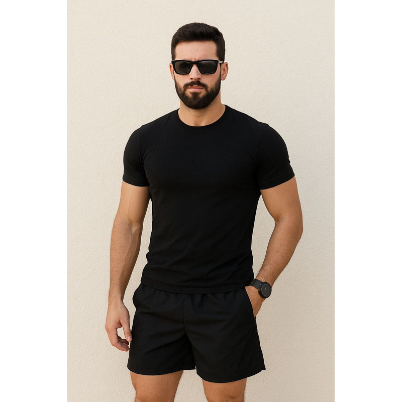 Moda Camiseta Masculina Feminina Básica Algodão Premium Unissex Casual Slim Moda Masculina Feminina Dia a Dia