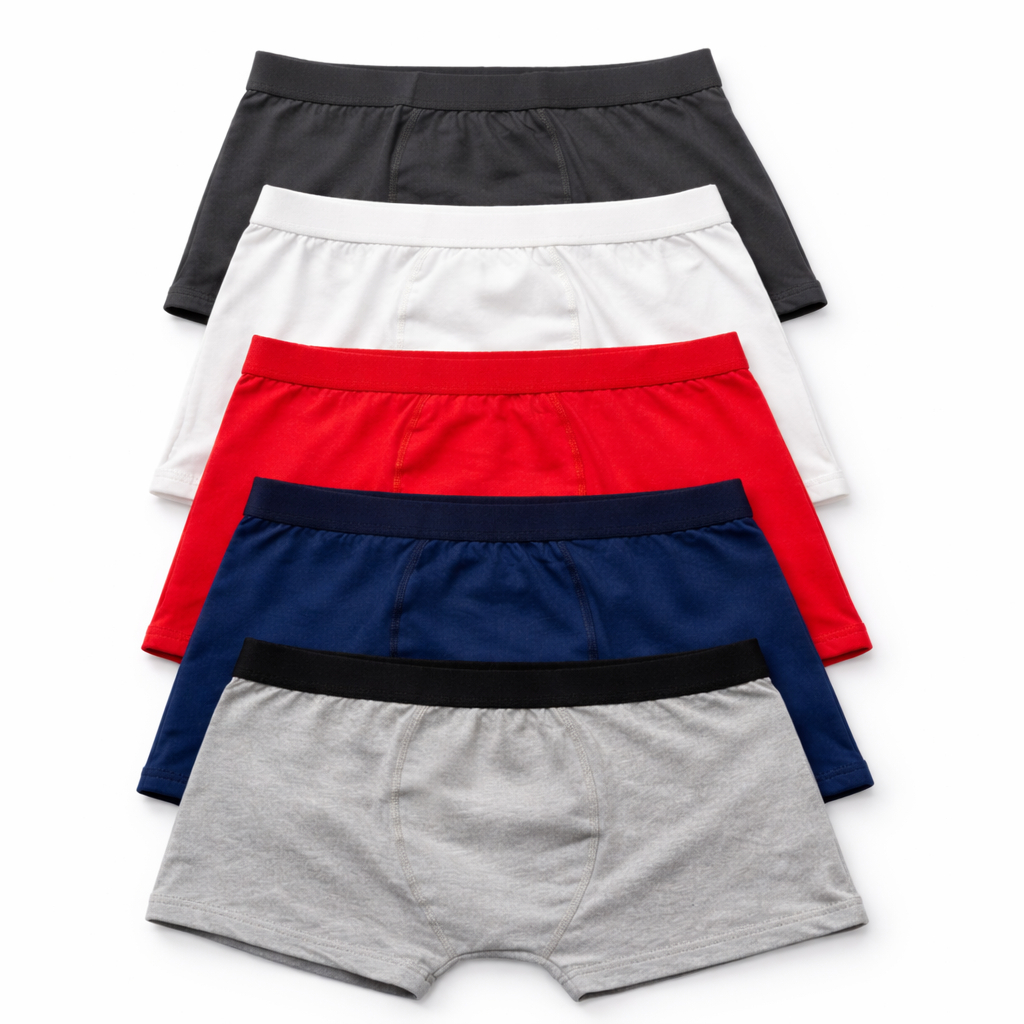 KIT C/5 CUECA BOXER MASCULINO COTTON 95% ALGODÃO