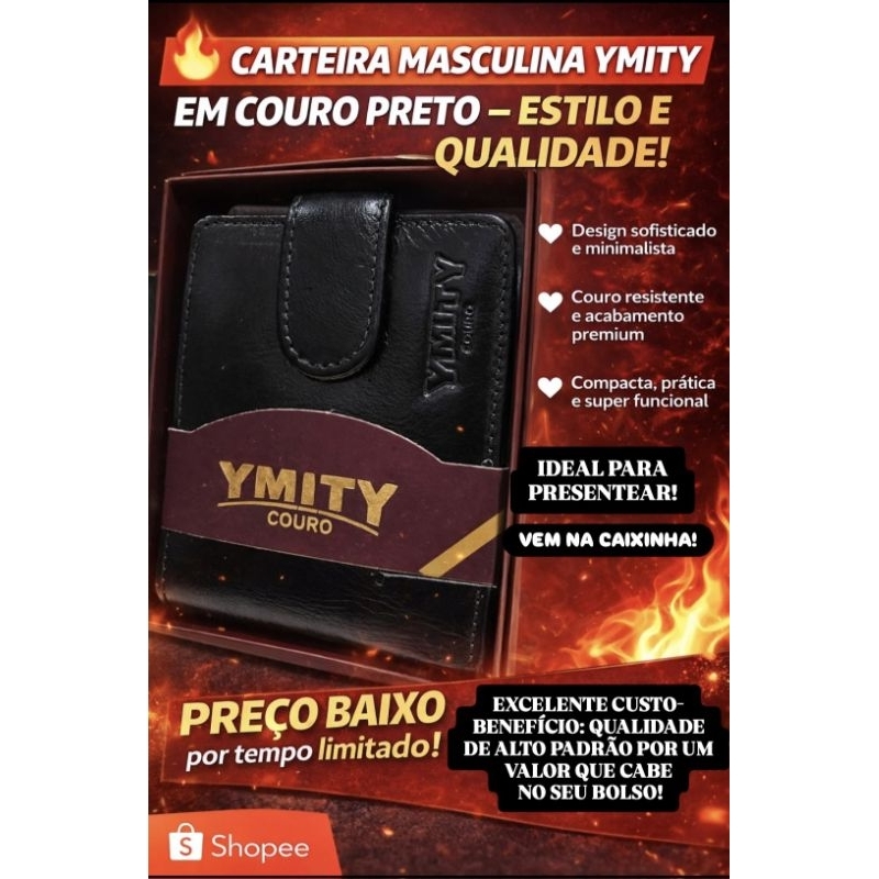 Carteira de Couro Legítimo - Prática, Super Funcional e Elegante