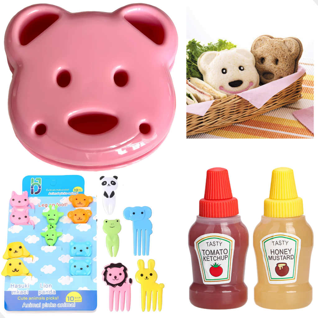 Kit 10 Mini Garfinhos 2 Bisnagas e 1 Forma Cortador Molde Para Pão