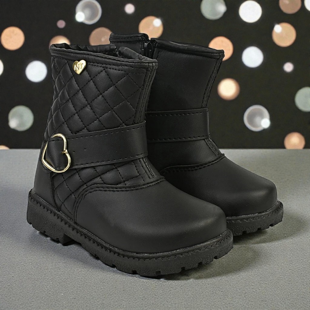 Bota Infantil Feminina Coturno Confortável Tratorado Menina Para Inverno Promoção Original