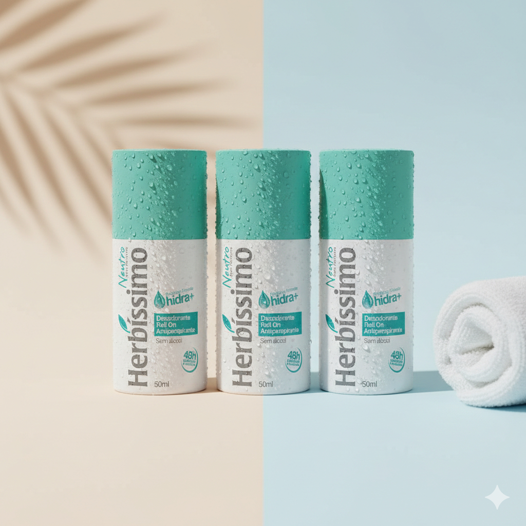 Kit 3 unid - Desodorante Roll-On Herbíssimo Neutro 50Ml em Oferta na Shopee