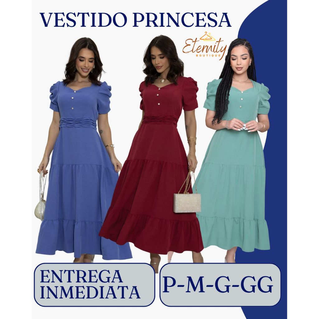 Vestido Midi Casamento Moda Evangélica em Oferta na Shopee