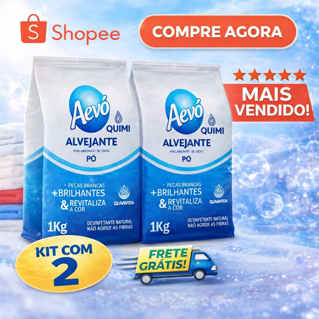 Kit com 2 Percarbonato de Sódio 1Kg Aevó Quimivida– Tira Manchas + Branco Impecável em Oferta na Shopee