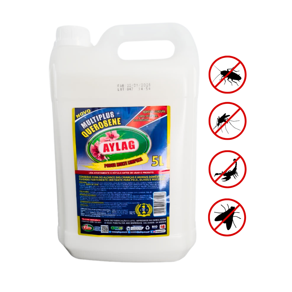 Multiuso Querosene 5L Aylag Remove Gordura Sujeira Pesada Alta Performance Cozinha Banheiro Box Fogão