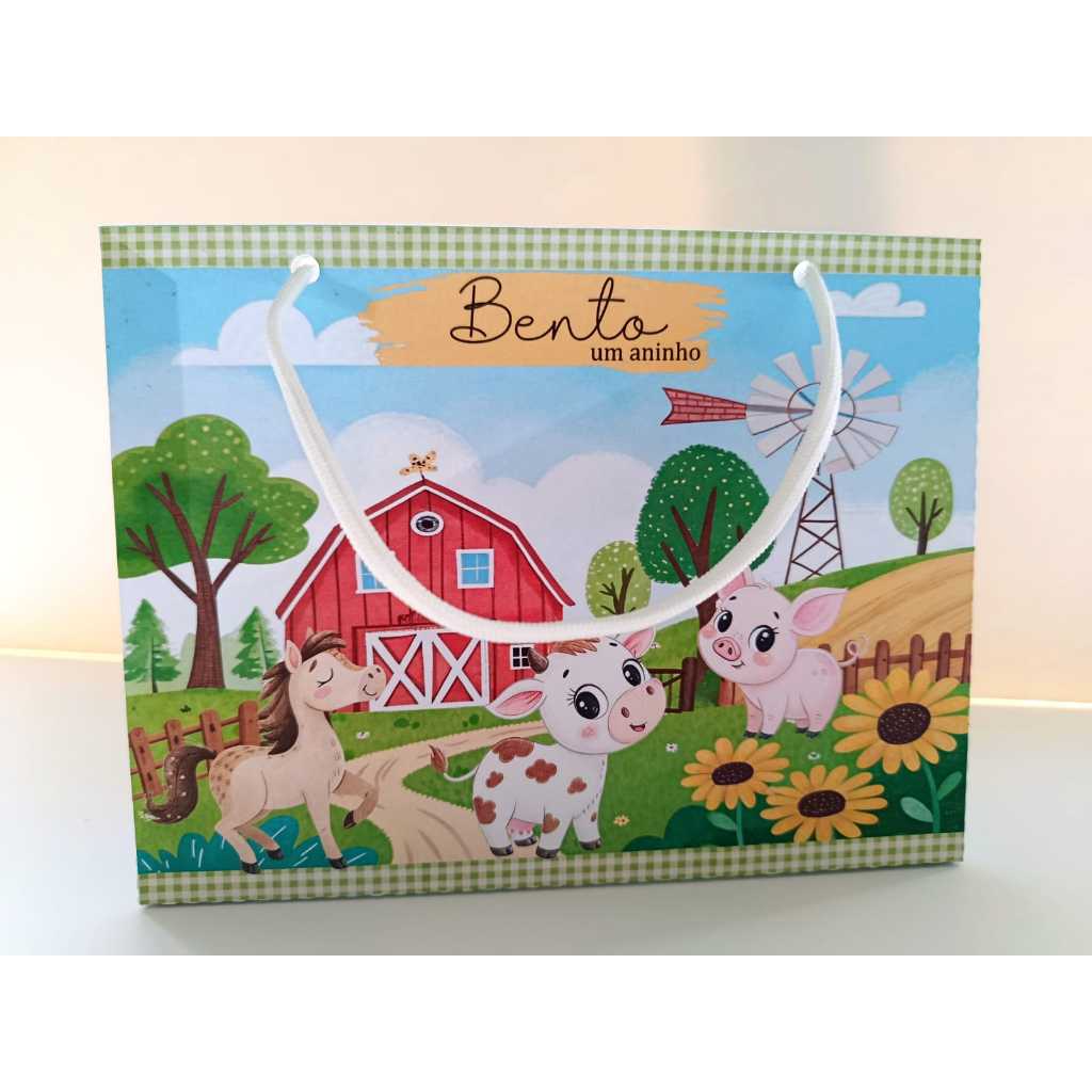 SACOLINHA PERSONALIZADA DE ANIVERSÁRIO FAZENDINHA BABY - LEMBRANCINHA PERSONALIZADA PEGUE E MONTE