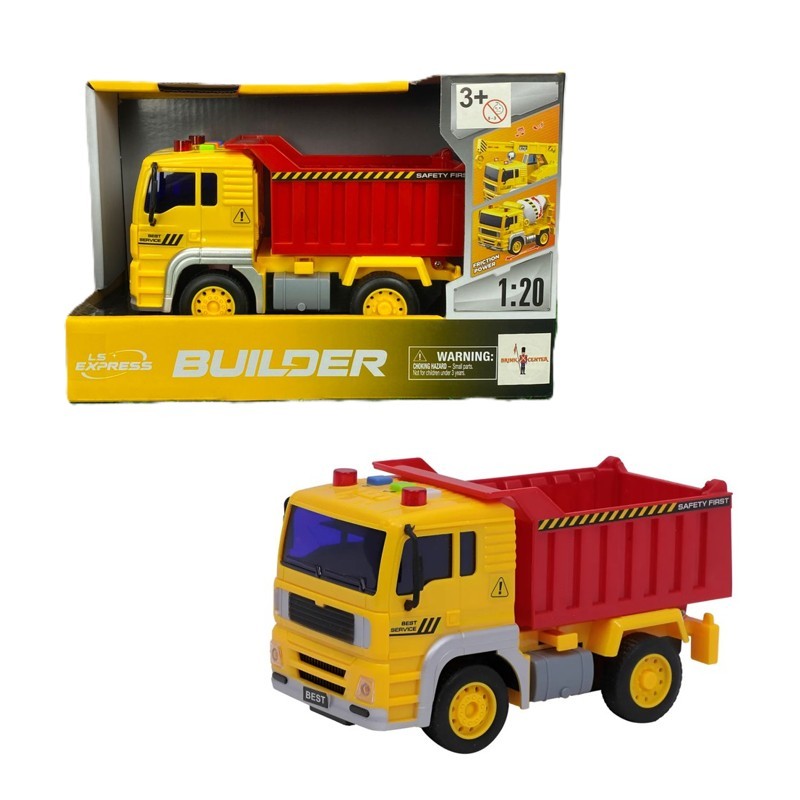 Caminhão de Construção Caçamba com Fricção Som e Luz 1:20 - Brink Center