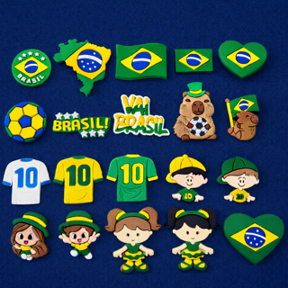 20 Pins Brasil 2026 Emborrachados para Apliques de Sandálias e Artesanato em Oferta na Shopee