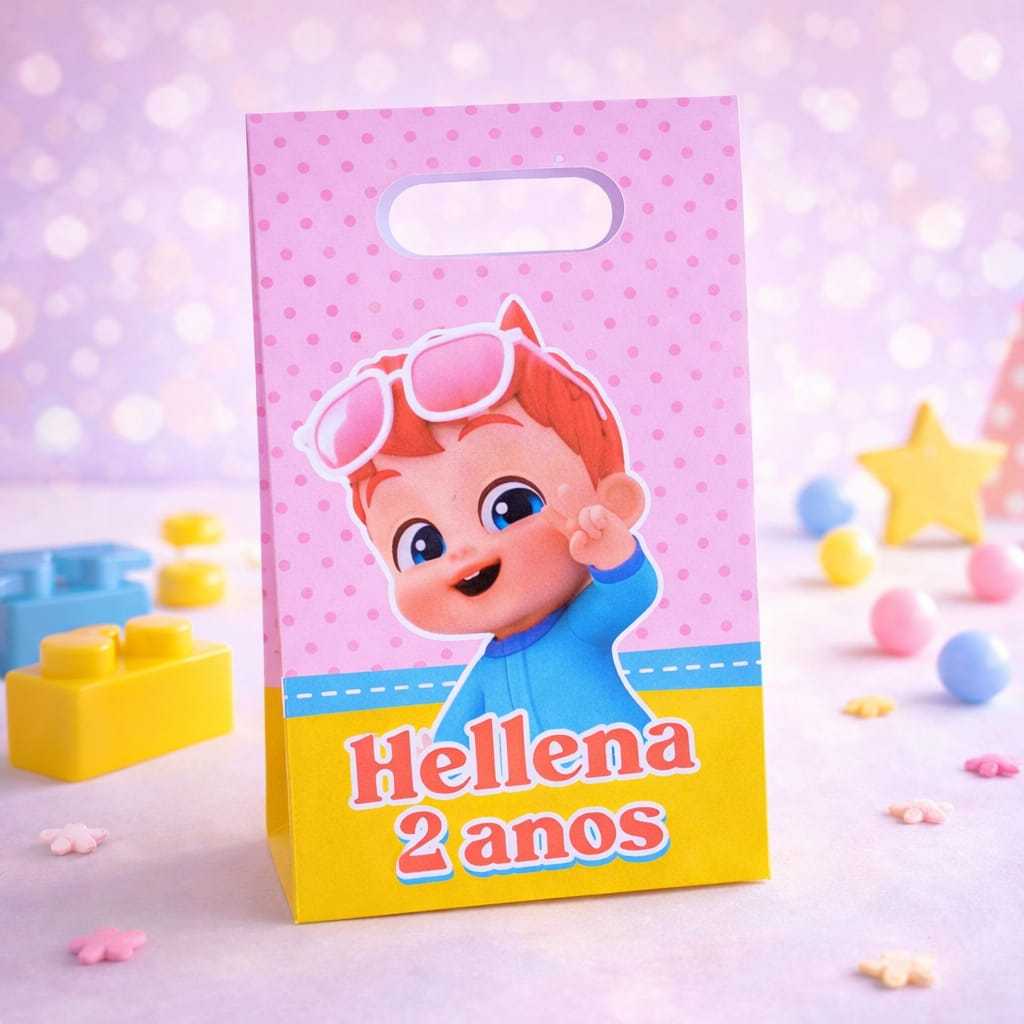 Sacolinha Personalizada Bebefinn – Lembrancinha Festa Infantil- Aniversário -Qualquer Tema