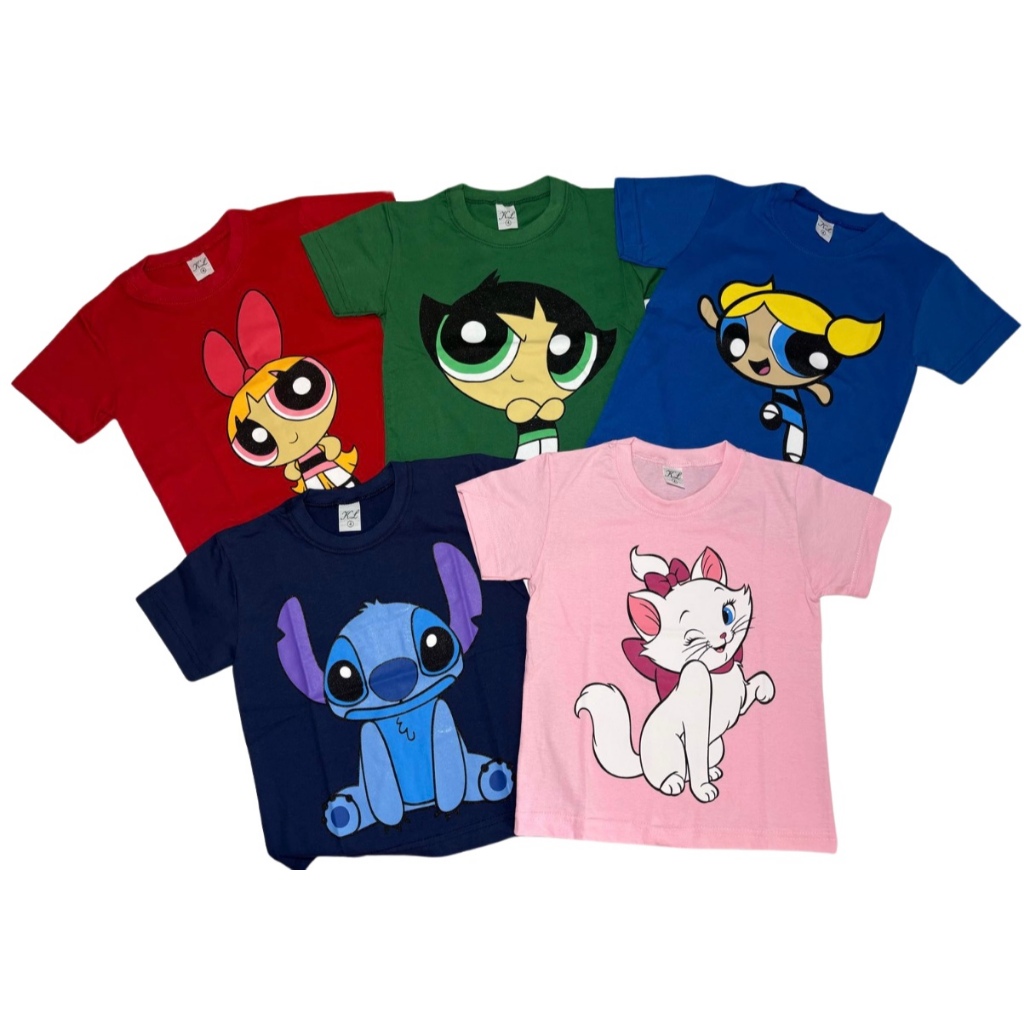 Kit 05 Camisetas Infantil 100% Algodão 30.1 Menina Feminino Criança Camisa Blusa  Revenda Promoção
