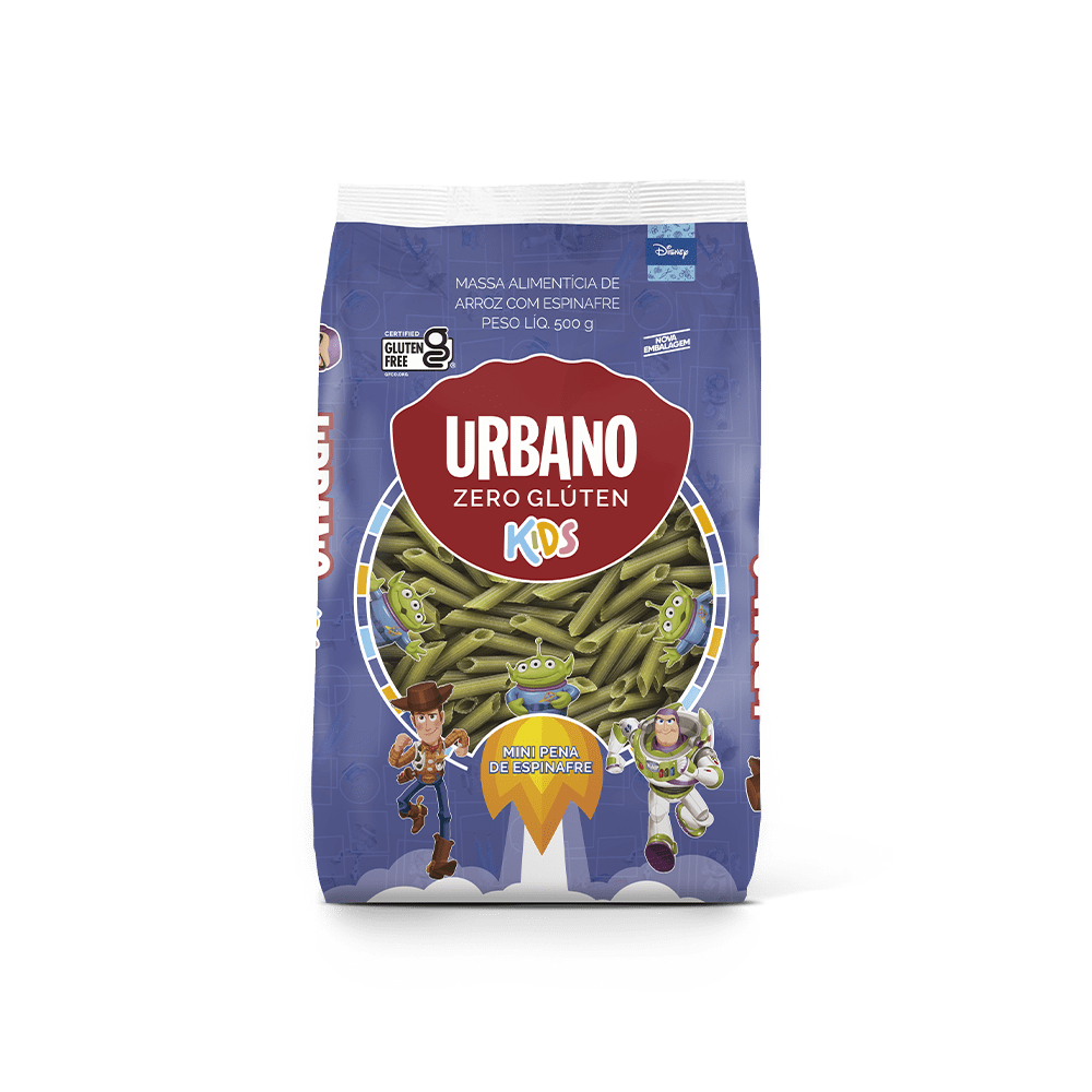 Macarrão de Arroz Mini Pena de Espinafre Kids Urbano 500g