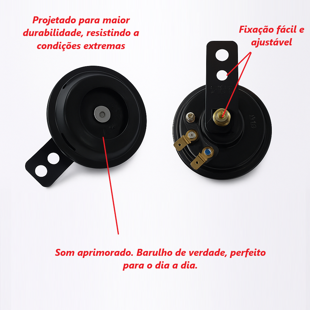 Buzina Universal Moto Honda Cg Titan Fan 125 150 160 Yamaha Suzuki Shineray Mottu Hoajue 12v
