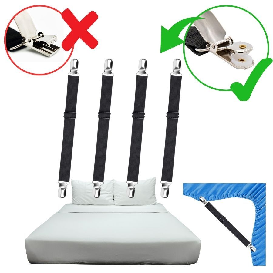 Kit 4 Prendedor De Lençol Elástico Presilha Segura Cama - Não machuca o lençol em Oferta na Shopee