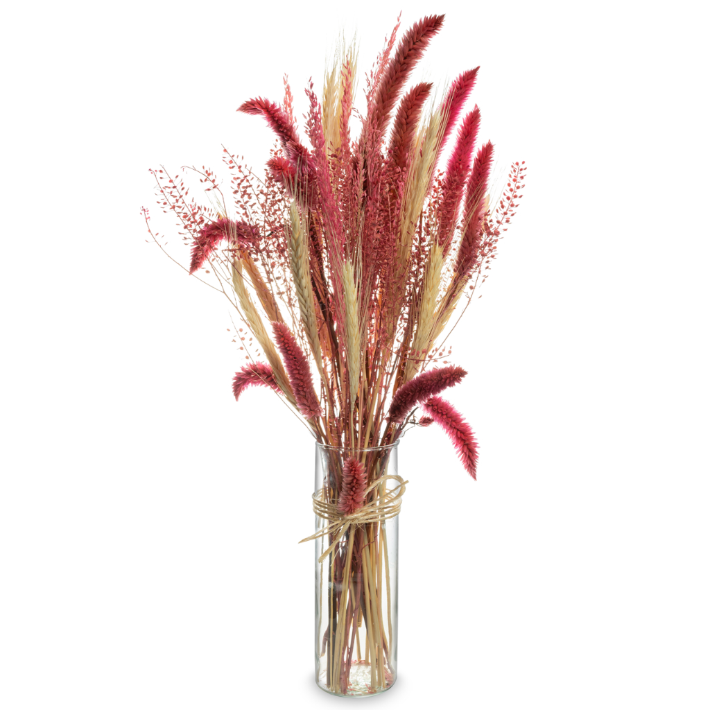 Arranjo com Trigo Desidratado Natural | Rosa | Arranjo Decorativo para Sala, Quarto e Escritório