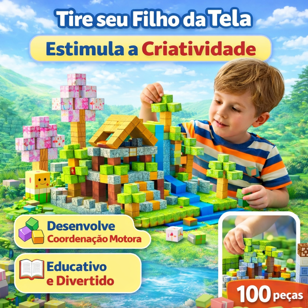 Blocos Magneticos Construção De Montar My Word 100 peças Menino e Menina Bloco Construção em Oferta na Shopee