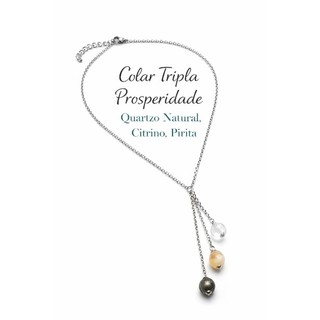 Colar Pedras Naturais Proteção, Prosperidade e Amor ,  Aço Inox Antialérgico .