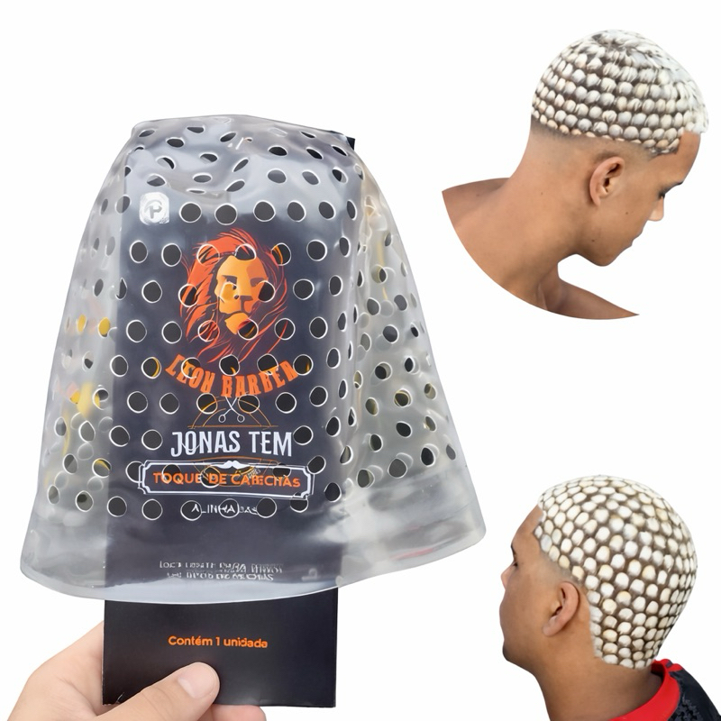 Touca Da Leon Barber Para Reflexo Luzes Mechas Alinhado Bolão Touca Já Fuarada Branquinha é Resistente