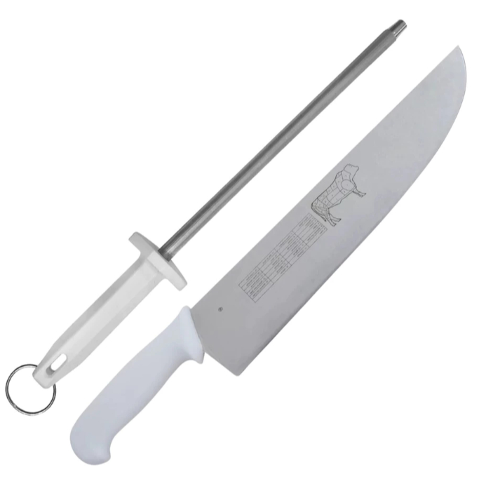 Chaira Profissional 10 CM Amolador Grande Afiador de Faca Açougueiro Dia dos Pais