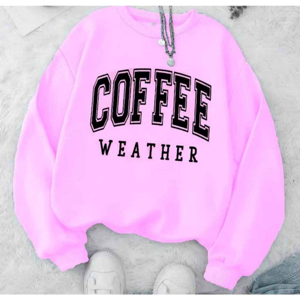 Moletom Careca Coffee Weather Gola Redonda Casaco Masculino Feminino Flanelado Inverno Blusa De Frio