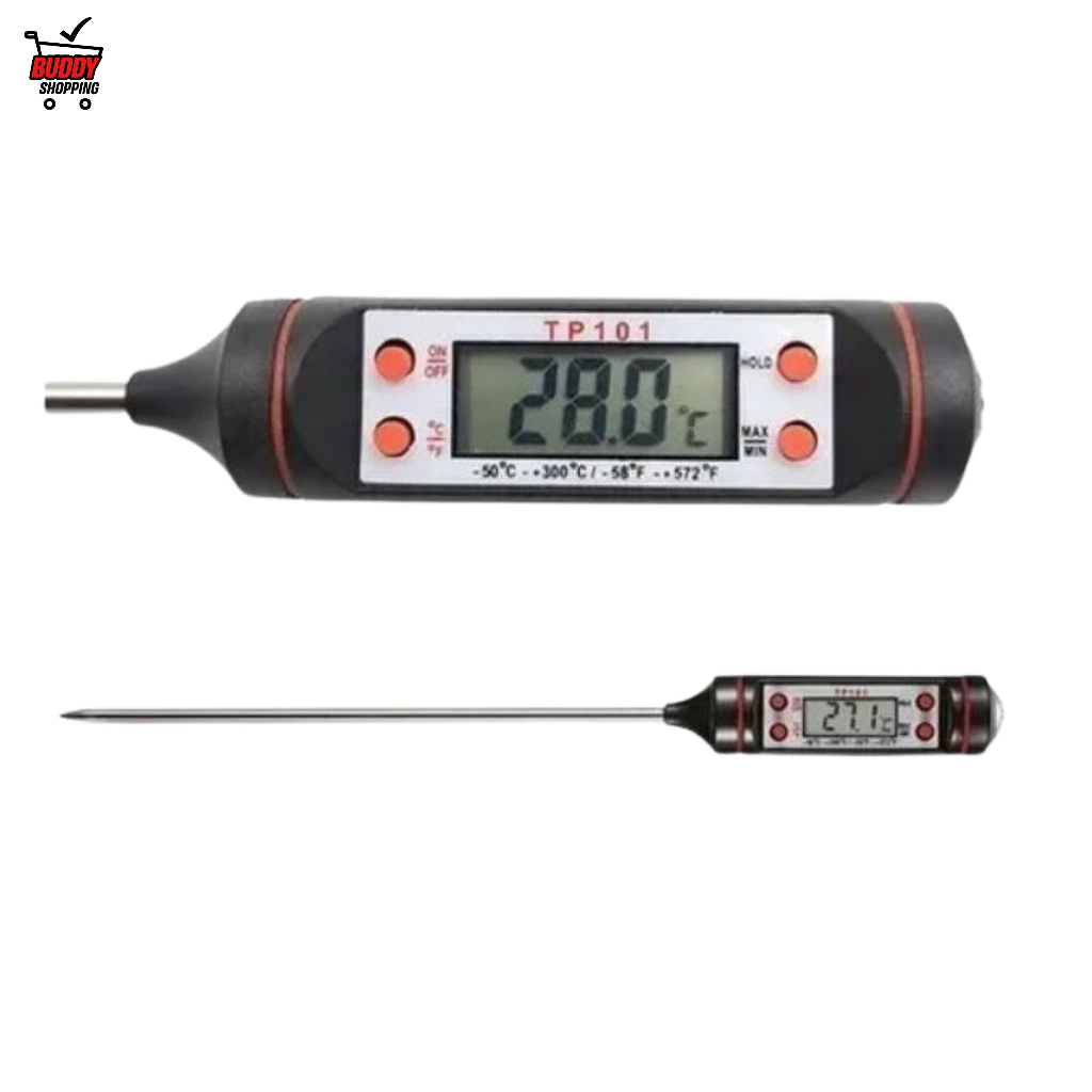 Termômetro de Alimentos Eletrônico para Óleo, Água e Bebê, tipo sonda. em Oferta na Shopee