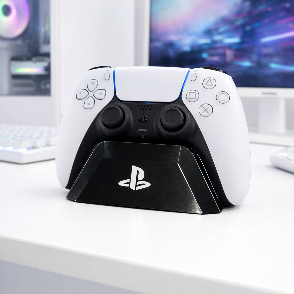 Suporte para Controle PS5 DualSense – Organizador Gamer, Base Estável, Porta Controle, Mesa Organizada*PS5