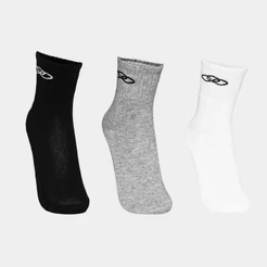 Meia Olympikus Cano Médio Kit 3 Pares Masculina 81922