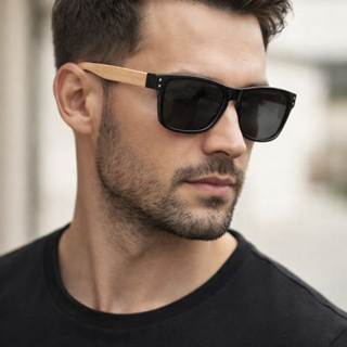 Óculos de Sol de Madeira Hastes Bambu Premium Masculino Proteção UV400 Polarizado Estiloso Moda em Oferta na Shopee