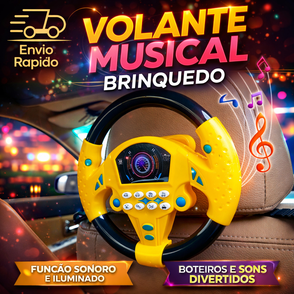 Volante Musical Interativo: Diversão e Aprendizado para Bebês e Crianças