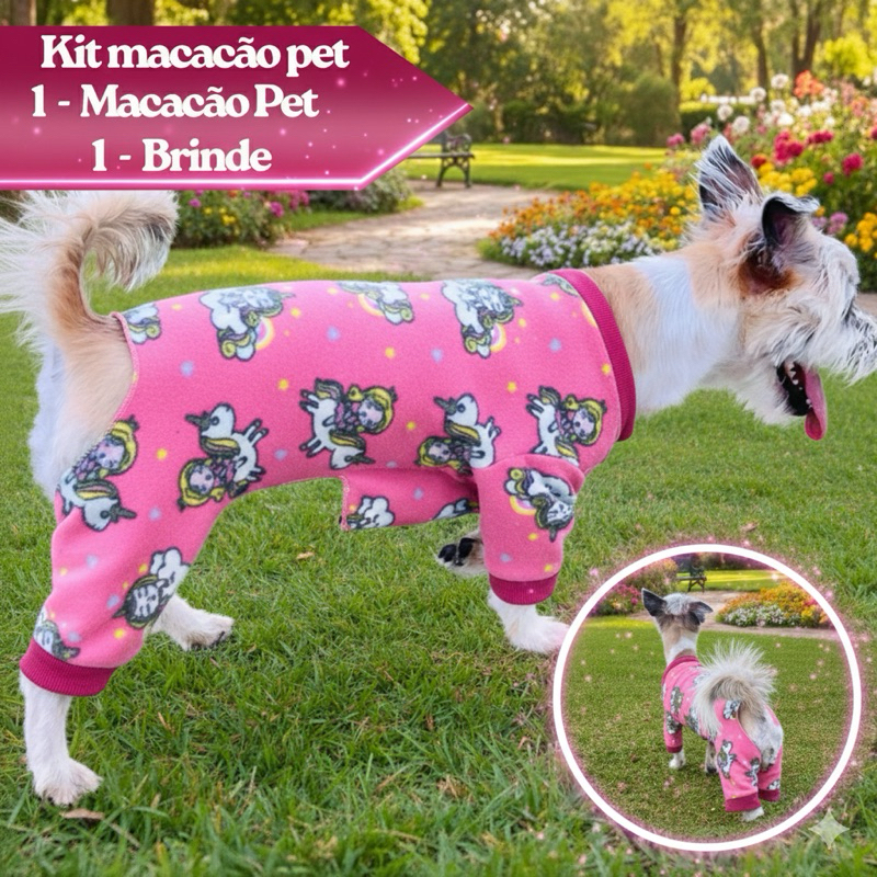 Kit macacão Pet + Brinde - macacão para macho e fêmea, cachorros porte pequeno/médio. Roupa Pet para cachorros e gatos em Oferta na Shopee