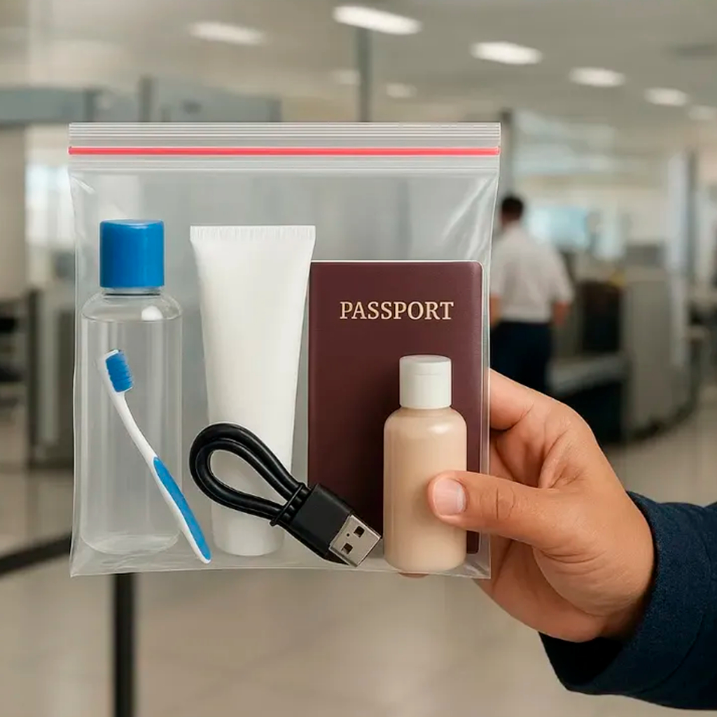 Saco Plástico Zip Lock 20x20 C/5 Unidades Seguro Anac Viagem Organização Mala