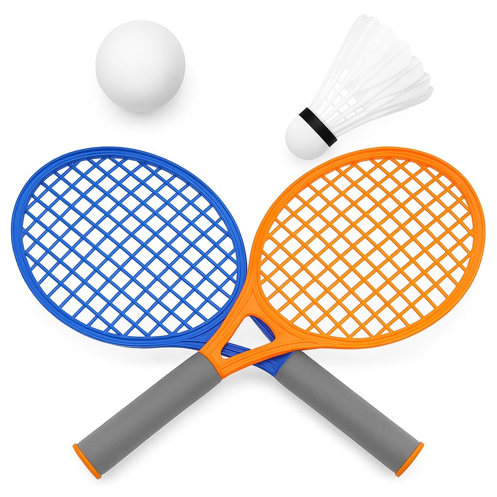 Jogo Raquete Infantil Tênis Brinquedo Peteca Badminton 40cm