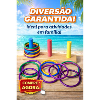 KIT 100 Argolas  mais Alvo de Madeira Jogo de Argolas Brincadeira Festa Junina Arraiá Decoração Coordenação Motora em Oferta na Shopee