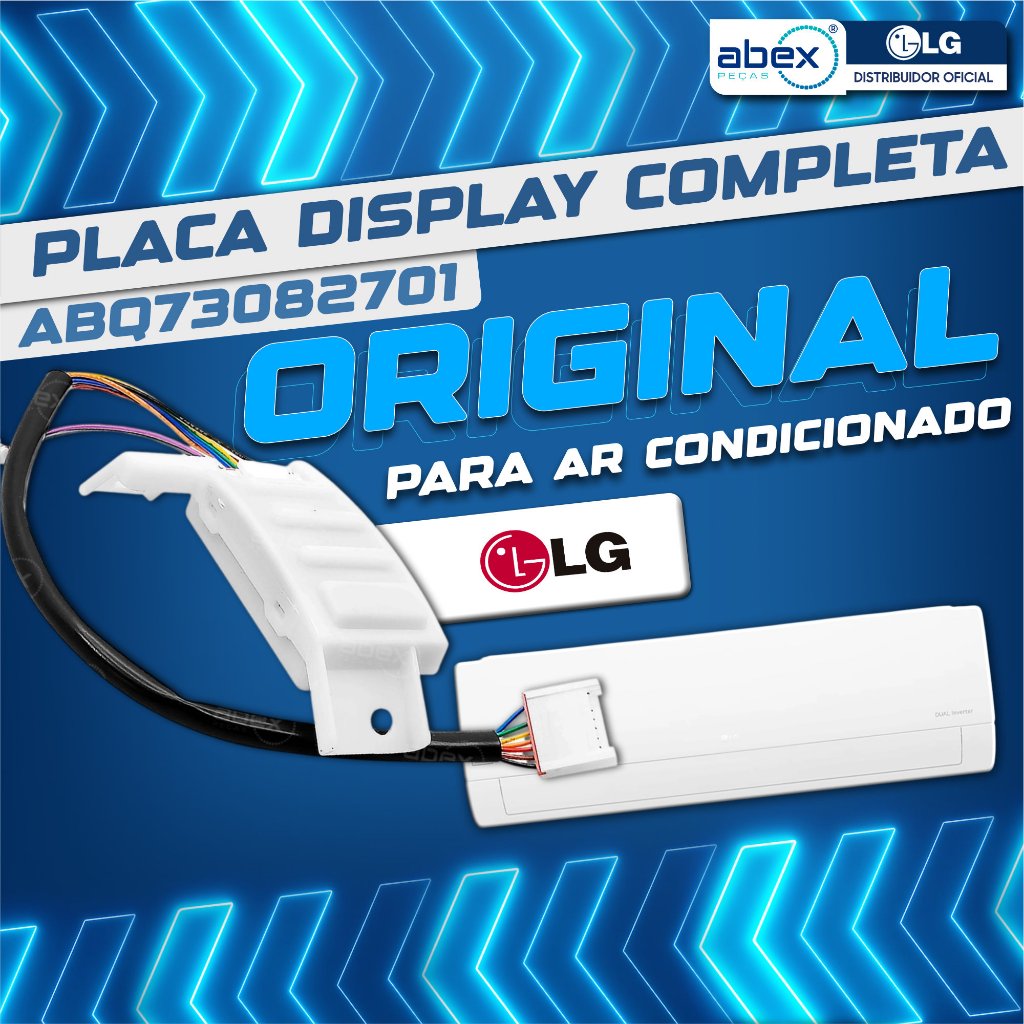 Placa Receptora Display Completa Evaporadora Ar LG 9000 A 24000 Btus ABQ73082701 Com NF Original