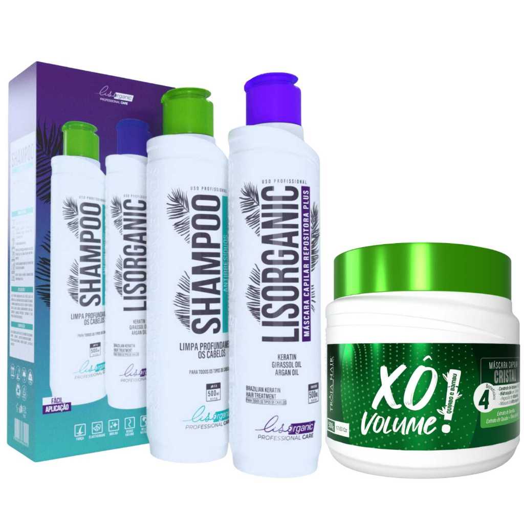 KIT LISORGANIC 500ML + QUIABO XÔ VOLUME 500G — DISCIPLINA E CONTROLE TOTAL