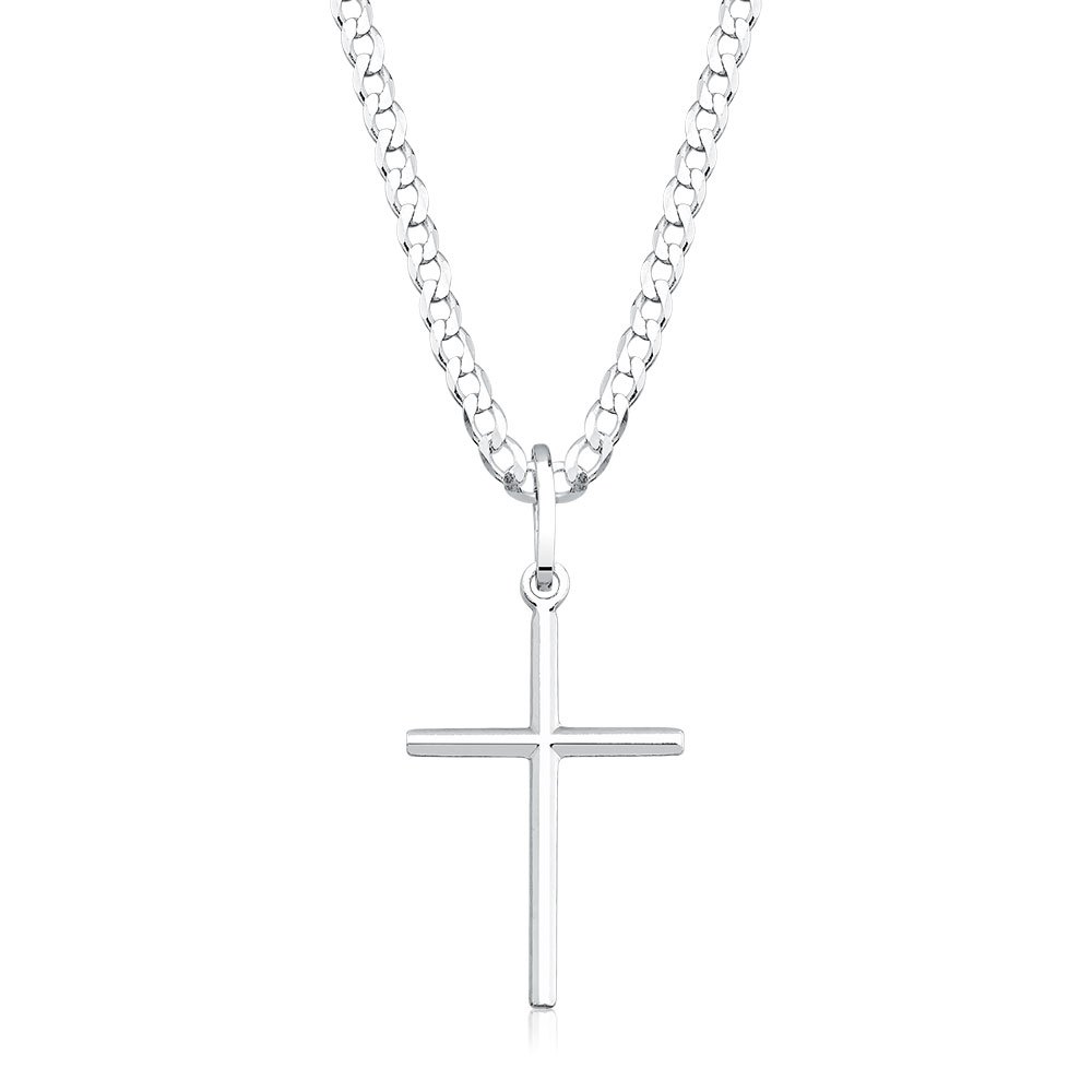 Corrente Prata 925 Pingente Crucifixo Escama De Peixe Fina em Oferta na Shopee