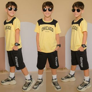 Conjunto Infantil Verão Masculino Lançamento Camisa e Bermuda Veste Do 2 ao 12 anos Roupa De Menino em Oferta na Shopee