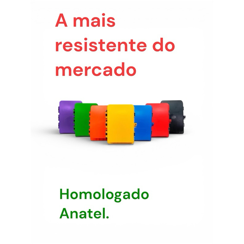 10 Caixa Cto Terminação Óptica com Bandeja 5 Entradas e 16 Saídas diversas cores homologada