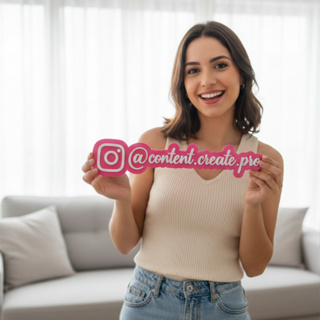 Plaquinha Instagram personalizada em acrílico para fundo de fotos em Oferta na Shopee