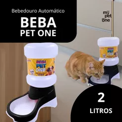 Bebedouro Automático Beba Pet One Preto Galão - 2 Litros